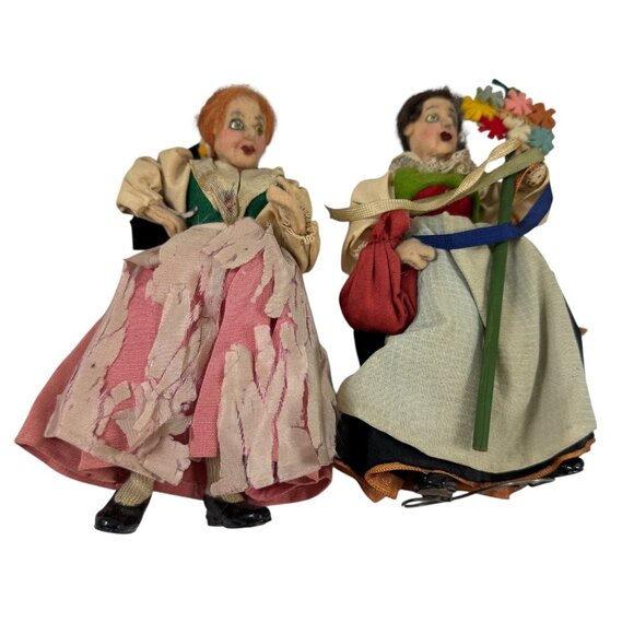 2 Krauhs Originals Vienna Austria Dolls Vintage 1950s Tirol Wipptal Steiermark - Picture 1 of 16
